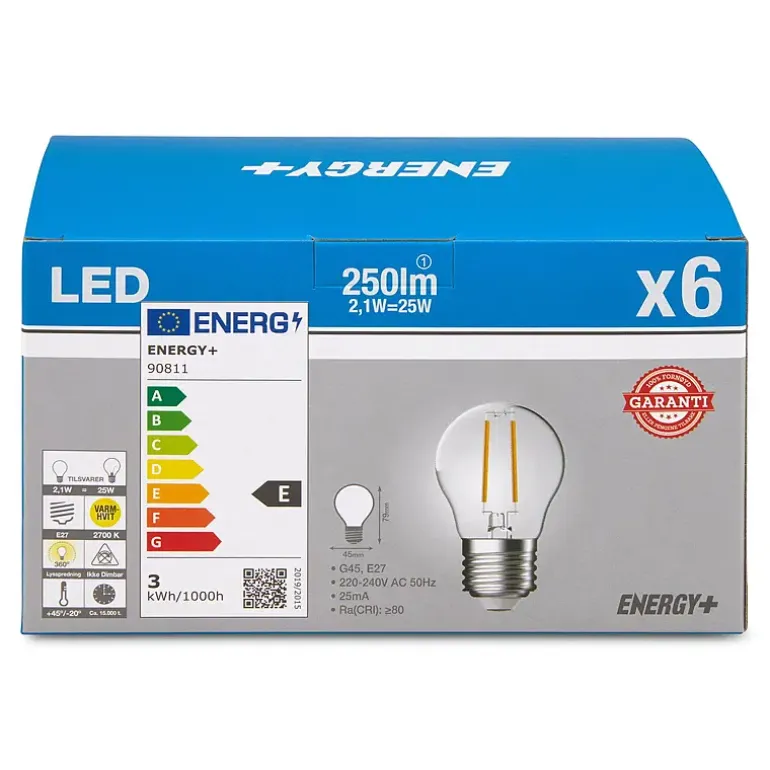 Lyspære LED 250 lm