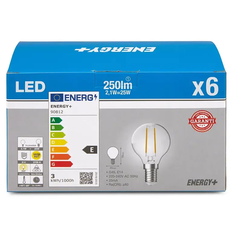 Lyspære LED 250 lm