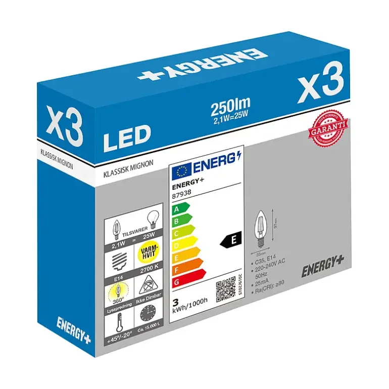 Lyspære LED 250 lm