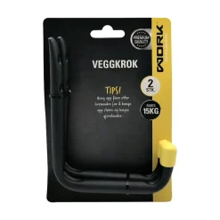 Veggkrok 2-pk